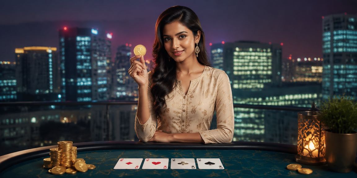 Indian traditional Andar Bahar card game illustration
