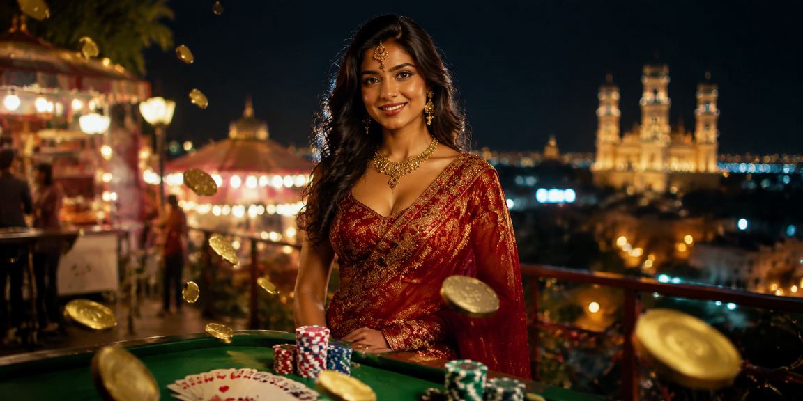 India poker game night lively market setting with players